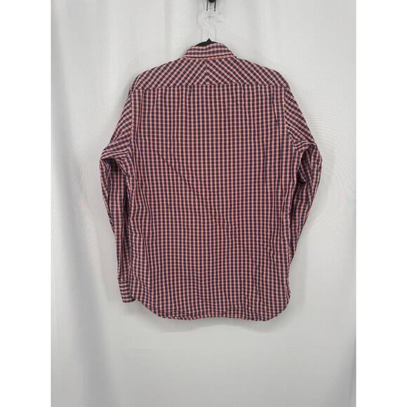 Billy Reid Shirt Mens Large Blue Red Plaid Long Sleeve Button Up Standard Cut - Picture 2 of 11